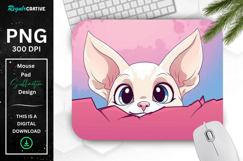 Kawaii Peeking Cat mouse pad Bundle Sublimation Regulrcrative 