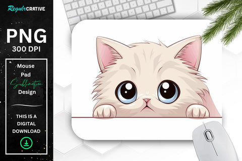 Kawaii Peeking Cat mouse pad Bundle Sublimation Regulrcrative 
