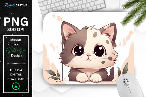 Kawaii Peeking Cat mouse pad Bundle Sublimation Regulrcrative 