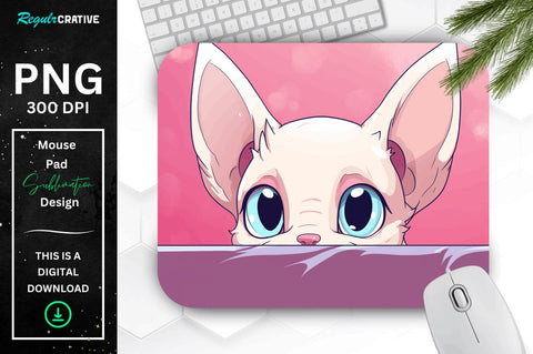 Kawaii Peeking Cat mouse pad Bundle Sublimation Regulrcrative 