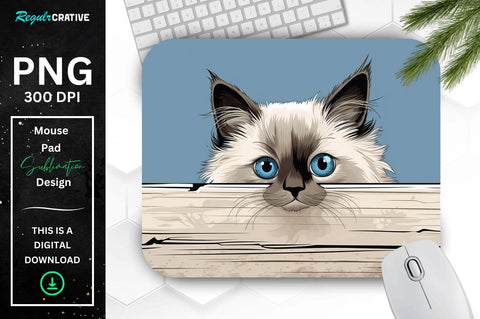 Kawaii Peeking Cat mouse pad Bundle Sublimation Regulrcrative 