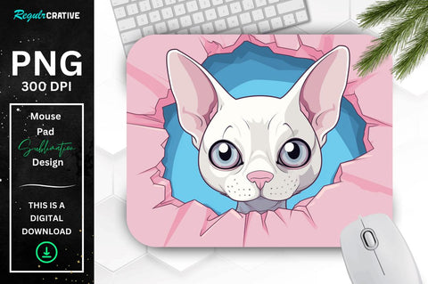 Kawaii Peeking Cat mouse pad Bundle Sublimation Regulrcrative 