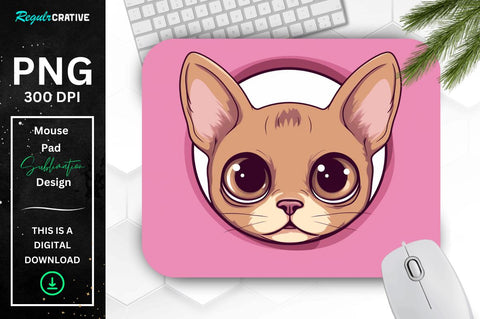 Kawaii Peeking Cat mouse pad Bundle Sublimation Regulrcrative 