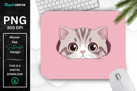 Kawaii Peeking Cat mouse pad Bundle Sublimation Regulrcrative 