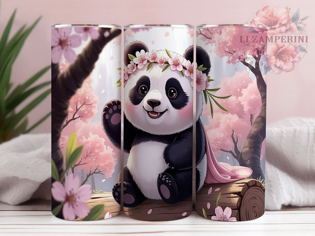 Kawaii Pink Panda Japan Tumbler, Japanese Style Cup, Cute Animal Design, Asian Inspired Gift, Pink Panda Present, Oriental Art Tumbler, Adorable Bear Cup Sublimation Li Zamperini 