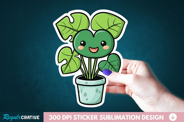 Kawaii Plant Sticker Clipart Sublimation Regulrcrative 
