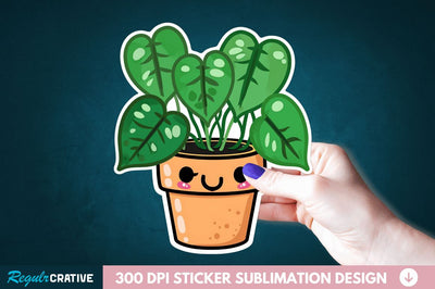 Kawaii Plant Sticker Clipart Sublimation Regulrcrative 