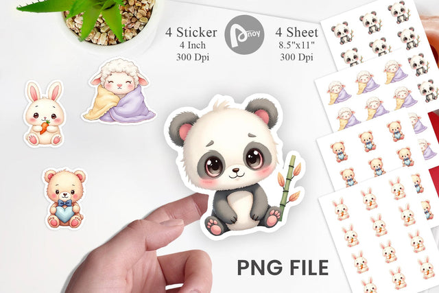 Kawaii Plush Dolls Sticker Sublimation artnoy 