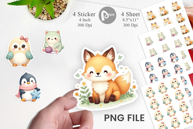 Kawaii Plush Dolls Sticker Sublimation artnoy 