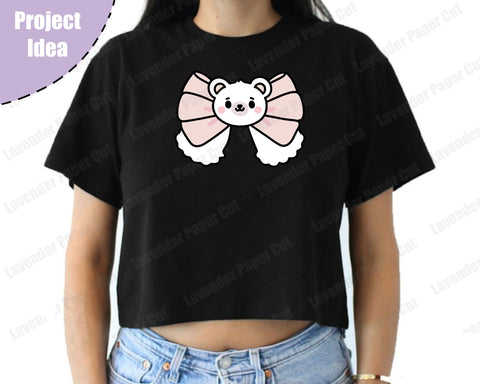 Kawaii Polar Bear Bow. Kawaii Bear Bow, PNG, JPG, Clipart, Layered svg, Cute bow, lolita fashion, Cricut and Silhouette, Embroidery SVG Lavender Paper Cut 