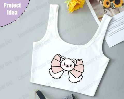 Kawaii Polar Bear Bow. Kawaii Bear Bow, PNG, JPG, Clipart, Layered svg, Cute bow, lolita fashion, Cricut and Silhouette, Embroidery SVG Lavender Paper Cut 