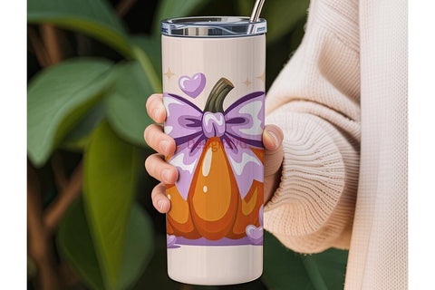 Kawaii Pumpkin Halloween 20oz Tumbler Sublimation DesignSVG 