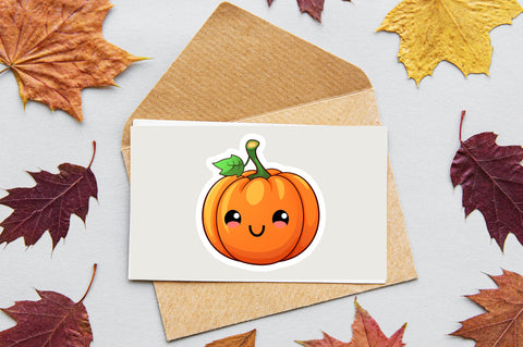 Kawaii pumpkin Sticker Design Sublimation Regulrcrative 