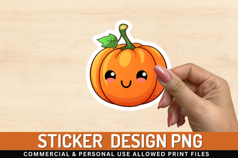 Kawaii pumpkin Sticker Design Sublimation Regulrcrative 