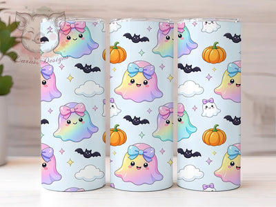 Kawaii Rainbow Ghosts 20oz Tumbler, Rainbow Ghosts, Kawaii Halloween, 20oz Wrap, Pastel Spooky, Cute Halloween, Sublimation Tumbler, Whimsical Style Sublimation Lara' s Designs 