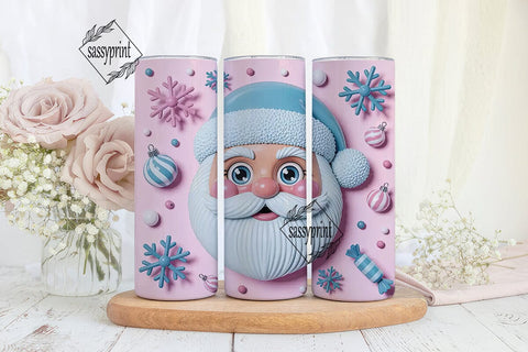 Kawaii Santa Christmas 20oz Tumbler Sublimation sassyprint 