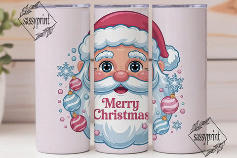 Kawaii Santa Christmas 20oz Tumbler Sublimation sassyprint 