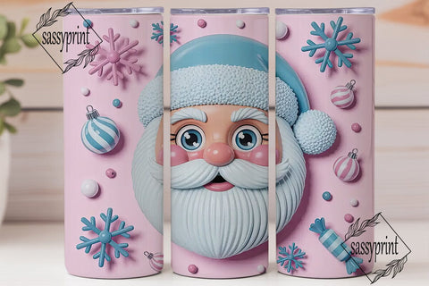 Kawaii Santa Christmas 20oz Tumbler Sublimation sassyprint 