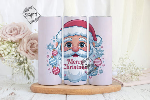 Kawaii Santa Christmas 20oz Tumbler Sublimation sassyprint 