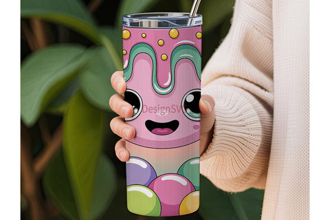 Kawaii Slime Tumbler Wrap Sublimation DesignSVG 