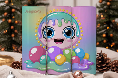Kawaii Slime Tumbler Wrap Sublimation DesignSVG 