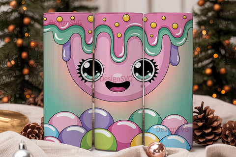 Kawaii Slime Tumbler Wrap Sublimation DesignSVG 
