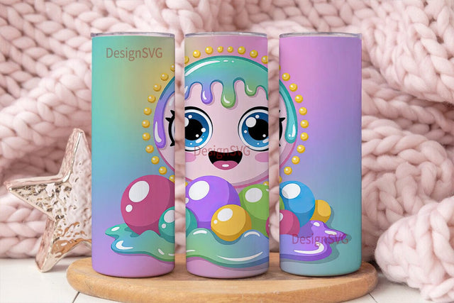 Kawaii Slime Tumbler Wrap Sublimation DesignSVG 