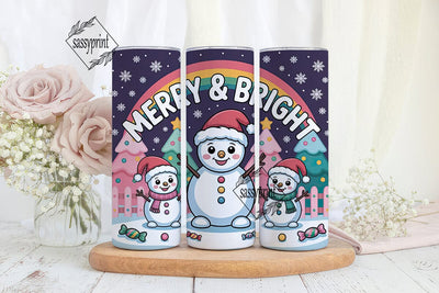 Kawaii Snowman Christmas 20oz Tumbler Sublimation sassyprint 