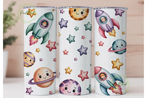 Kawaii Space 20oz Tumbler Wrap Sublimation PixelChick 