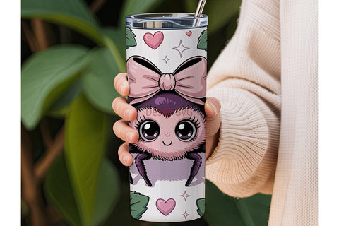 Kawaii Spider 20oz Tumbler Wrap Sublimation DesignSVG 