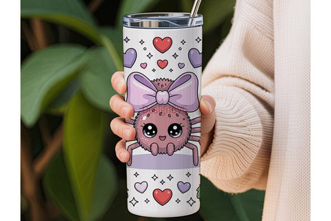 Kawaii Spider 20oz Tumbler Wrap Sublimation DesignSVG 