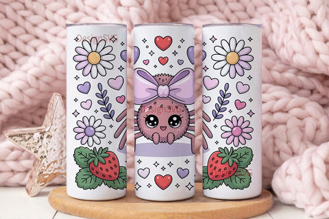 Kawaii Spider 20oz Tumbler Wrap Sublimation DesignSVG 
