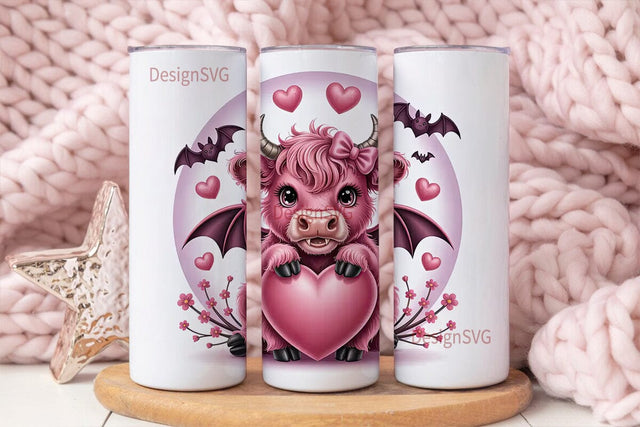 Kawaii Spooky Cow 20oz Tumbler Wrap Sublimation DesignSVG 