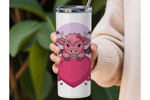 Kawaii Spooky Cow 20oz Tumbler Wrap Sublimation DesignSVG 