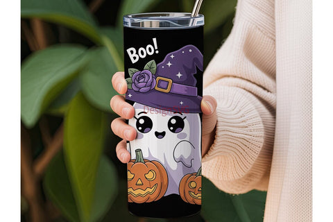 Kawaii Spooky Ghost 20oz Tumbler Wrap Sublimation DesignSVG 