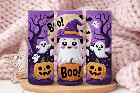 Kawaii Spooky Ghost 20oz Tumbler Wrap Sublimation DesignSVG 