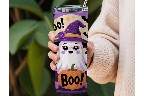 Kawaii Spooky Ghost 20oz Tumbler Wrap Sublimation DesignSVG 