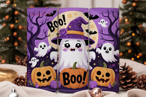 Kawaii Spooky Ghost 20oz Tumbler Wrap Sublimation DesignSVG 