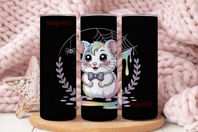 Kawaii Spooky Hamster 20oz Tumbler Wrap Sublimation DesignSVG 