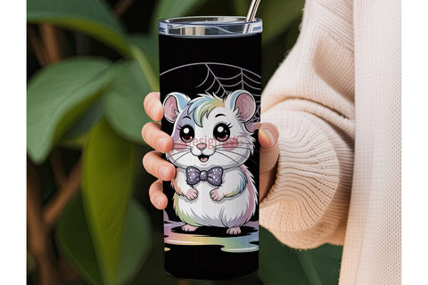Kawaii Spooky Hamster 20oz Tumbler Wrap Sublimation DesignSVG 