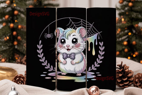Kawaii Spooky Hamster 20oz Tumbler Wrap Sublimation DesignSVG 