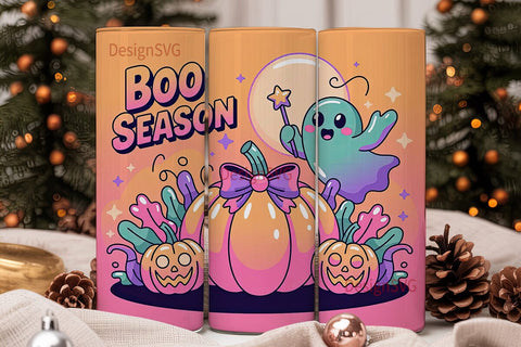 Kawaii Spooky Pumpkin 20oz Tumbler Wrap Sublimation DesignSVG 