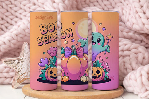 Kawaii Spooky Pumpkin 20oz Tumbler Wrap Sublimation DesignSVG 