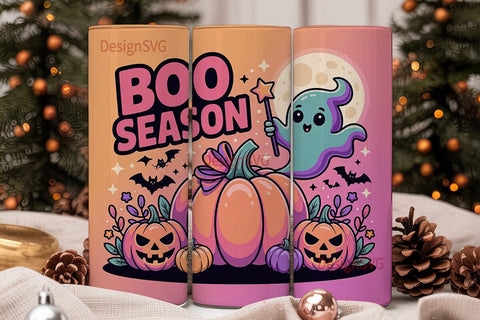 Kawaii Spooky Pumpkin 20oz Tumbler Wrap Sublimation DesignSVG 