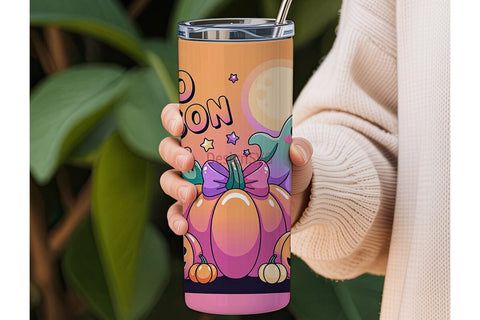 Kawaii Spooky Pumpkin 20oz Tumbler Wrap Sublimation DesignSVG 