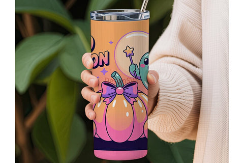 Kawaii Spooky Pumpkin 20oz Tumbler Wrap Sublimation DesignSVG 