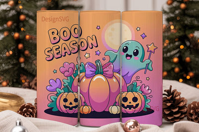 Kawaii Spooky Pumpkin 20oz Tumbler Wrap Sublimation DesignSVG 