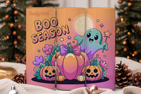 Kawaii Spooky Pumpkin 20oz Tumbler Wrap Sublimation DesignSVG 
