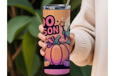 Kawaii Spooky Pumpkin 20oz Tumbler Wrap Sublimation DesignSVG 