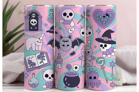 Kawaii Spooky Tumbler Wrap PNG Sublimation PixelChick 